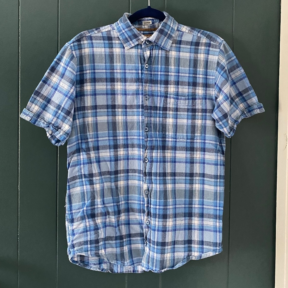 Bruno Shirts Short Sleeve Button Up Linen Shirt